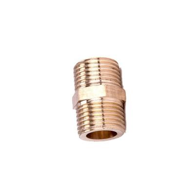 China Suitable for pipe lines connect water chrome pipe nipple extension copper plated brass nipple for sale