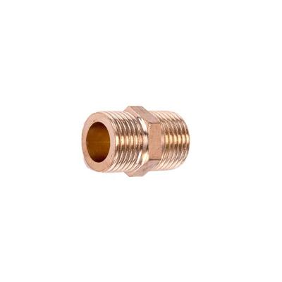 China Suitable for pipe lines connect water plumbing iron threaded double male pipe nipple fittings for piping with high pressure plating color for sale