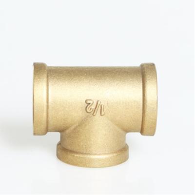 China Drinking water cold& 3 Way Hot Brass Tee Plumbing Brass Accessories Fitting for sale