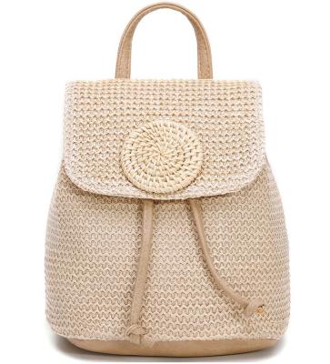 China Other Newest Design Multifunctional Fashion Rattan Backpack Casual Beach Bag For Women for sale