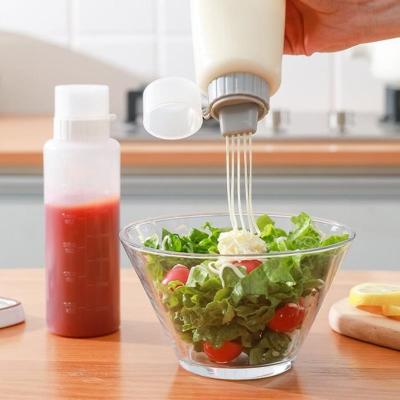 China Five-hole Plastic Seasoning Bottle Kitchen Supplies Salad Tomato Household Sauce Jar Squeeze Honey Bottle Viable for sale