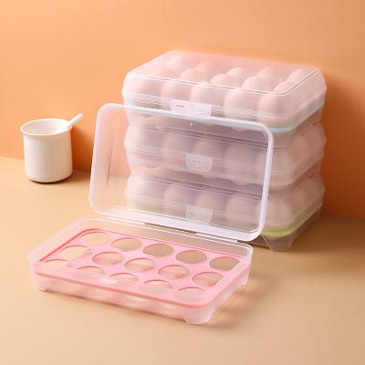 China Viable 15 Grid Kitchen Fridge Storage Organizer Rack Containers Plastic Storage Box for sale