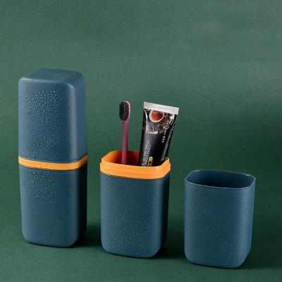 China Modern Portable Travel Organizer Box Case Storage Holder Toothbrush Holder Outdoor Bathroom Camping Storage Cup for sale