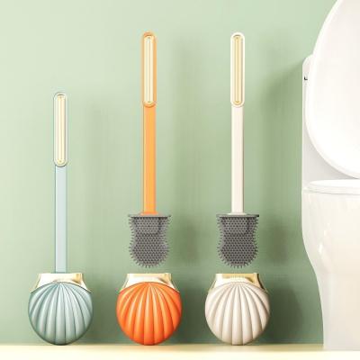 China Sustainable Silicone Toilet Cleaning Brush Toilet Brush Shape Household Tools Wall Mounted Long Handle Home Bathroom Accessories for sale