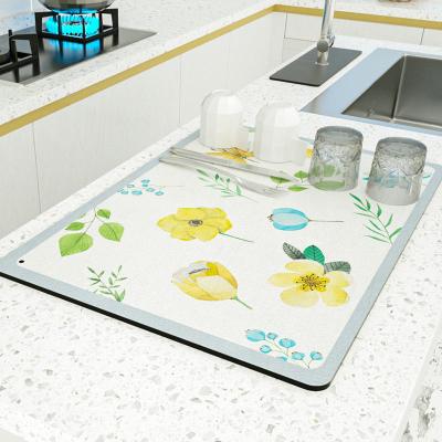 China Modern Dish Drying Pad Heat Resistant Mat For Kitchen Coffee Mat Under Sink Mats For Kitchen for sale