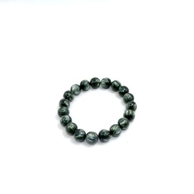 China CLASSIC Natural AAA Wholesale Handmade Bracelet Natural Seraphinite Semi Precious Gemstone Beads 11mm Stretch Bracelet for sale