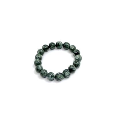 China CLASSIC Natural AAA Wholesale Handmade Bracelet Natural Seraphinite Semi Precious Gemstone Beads 12mm Stretch Bracelet for sale