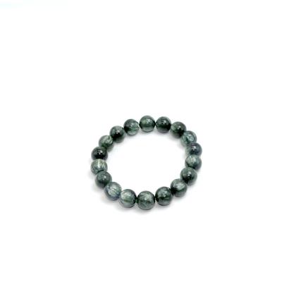 China AA CLASSIC Natural Wholesale Handmade Bracelet Natural Seraphinite Semi Precious Gemstone Beads 11mm Stretch Bracelet for sale