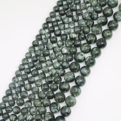 China DIY Jewelry Making AA Natural Seraphinite Gemstone Wholesale Loose Beads For Jewelry Making 11mm/12mm/13mm/17mm Seraphinite Beads for sale