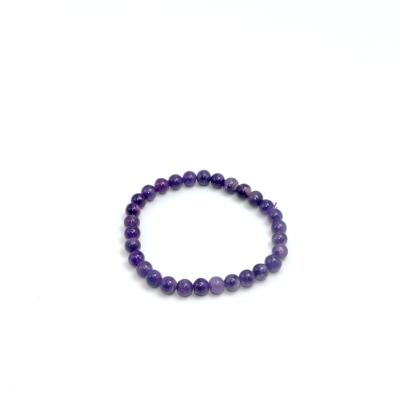 China CLASSIC Natural AAA Wholesale Handmade Bracelet Natural Semi Precious Charoite Gemstone Beads 6mm Stretch Bracelet for sale