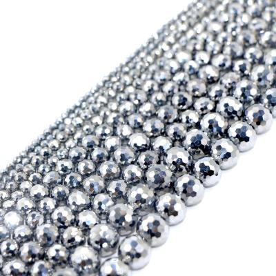 China DIY Jewelry Making Wholesale Terahertz Beads Loose Stone Bracelet Terahertz Faceted 128 Beads Smooth Stone Beads For Jewelry Making for sale