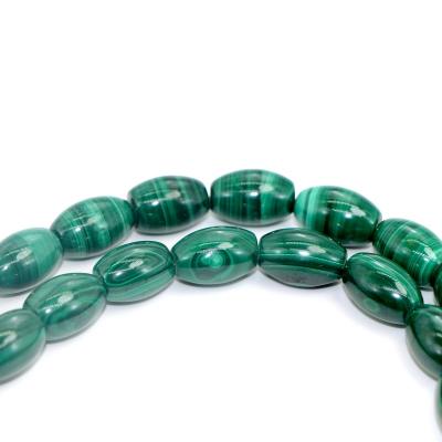 China DIY Jewelry Making AAA Malachite Wholesale Natural Gemstone Malachite Rice Shaped Loose Beads For Jewelry Rice Shape Making Malachite Beads for sale