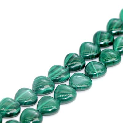 China DIY Jewelry Making Natural AAA Malachite Wholesale Malachite Gemstone Heart Shaped Loose Beads For Jewelry Making 8mm/10mm/12mm Malachite Beads for sale