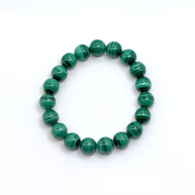 China Wholesale CLASSIC Natural Handmade Malachite Semi-precious AAA Gemstone Bracelet Beads 8mm Stretch Bracelet for sale