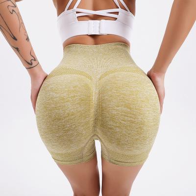 China Breathable High Waisted Butt Lift Yoga Shorts Pants Fabric Recyclable Shorts Seamless Women for sale