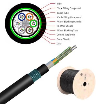 China Direct Burial Single Mode Fiber Optic Cable GYTA53 144 Cores Double Armored for sale