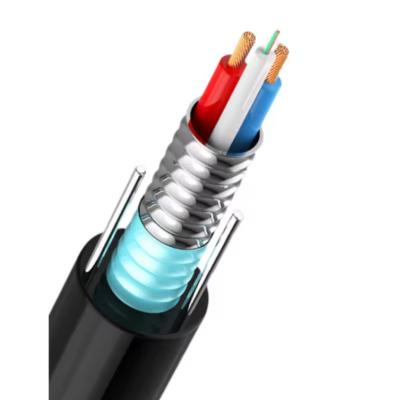 China Hybrid Optical Fiber Cable GYXTW RVV 12 Core 12 * 1mm*2 1.5mm*2 Photoelectric for sale