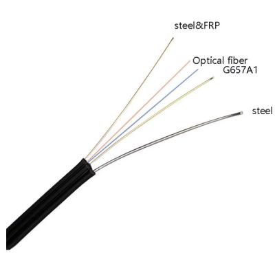 China Fiber Optic FTTH Drop Cable Single Mode GJYXCH With Strength Member 2cores for sale