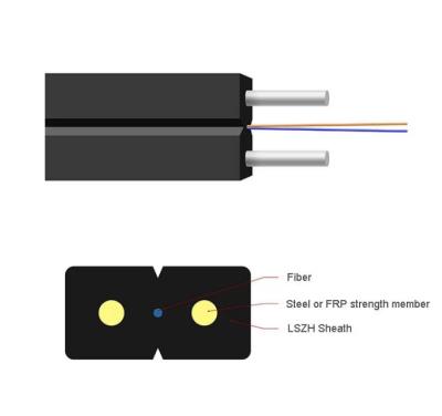 China Aerial Indoor FTTH Drop Cable 1 Core 2 Core 4 Cores GJXH for sale