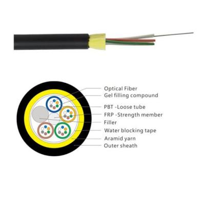 China ADSS Aerial Fiber Optic Cable G652.D 24 48 Core Single Mode 96 144 Core 4km/Drum for sale