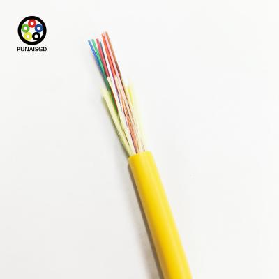 China GJFJV Indoor Fiber Optic Cable 12 24 48 Cores With Aramid Yarn for sale