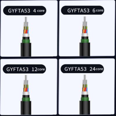 China Direct Burial Fiber Cable SM G652D Outdoor Fiber Optic Cable GYFTA53 for sale