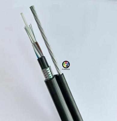 China Aerial Figure 8 Fiber Optic Cable GYFTC8Y 24 Core Dielectric Fiber Optic Cable  Black Color for sale