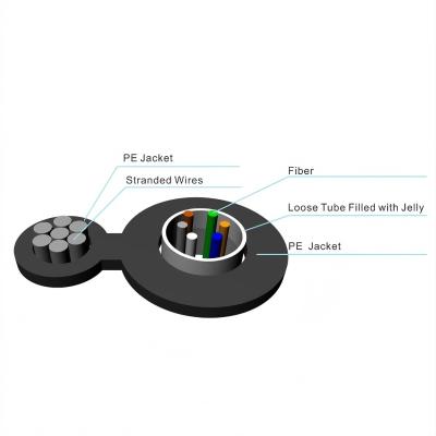 China Aerial Figure 8 Fiber Optic Cable Uni Tube GYXTC8S Optical Fiber Cable Self Supporting 12 Cores for sale