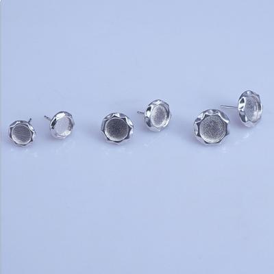 China DIY Custom Star Shape 925 Sterling Silver Round Bezel Blanks Earring Findings for sale