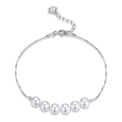 China Trendy 925 Sterling Silver Fresh Water Pearl Trendy Bracelets For Women for sale