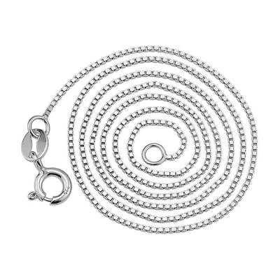 China Custom Made 925 TRENDY Sterling Silver Italian Box Chain with Lobster Clasp 16 inch 18 inch available for sale