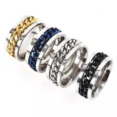 China FASHIONABLE Hot Selling Stainless Steel Rotary Chain Ring for sale