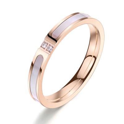 China FASHIONABLE 18K Rose Gold Plated Micro Diamond Shell Ring for sale