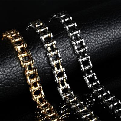 China FASHIONABLE Motorcycle Wholesale Bike Stainless Steel Punk Chain Bracelet For Men for sale