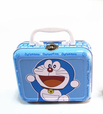 China Batman Small Plain Lunch Tin Box Rectangular Shaped Blue / Black / White Color for sale