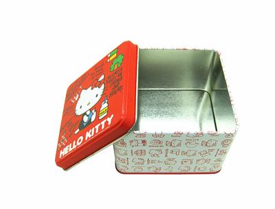 China Heat Transfer Printing Metal Tin Box Square Cookie Packaging Food Grade Tins for sale