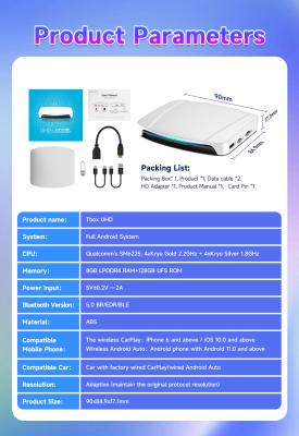 China Wired Carplay And Android Auto To Tbox Youtube Netflix Car Multimedia Play Carlink TBox UHD HDMI Wireless Ai Box for sale