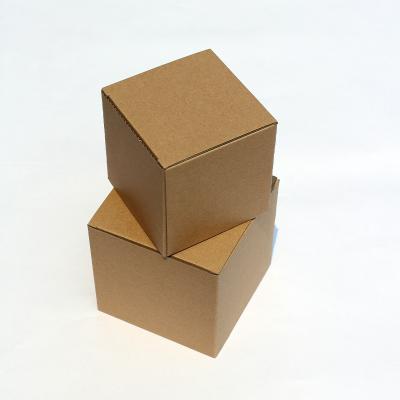 China Recyclable Three-Layer E Corrugated Cardboard Kraft Box Plain Brown Small Cup Box Packaging Corrugated Packaging for sale