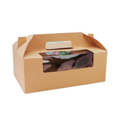 China Biodegradable White Kraft Paper Cake Box Window Catering Boxes for sale