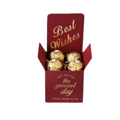 China Biodegradable Creative Wedding Candy Box Wedding Chocolate Wrapping Gift Box Birthday Full Moon Wedding Candy Box With Hand Gift Box for sale