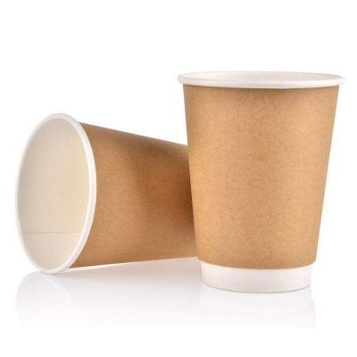 China Biodegradable Kraft Paper Double-Layer Cavity Coffee Cup 16oz Coffee Paper Cups for sale