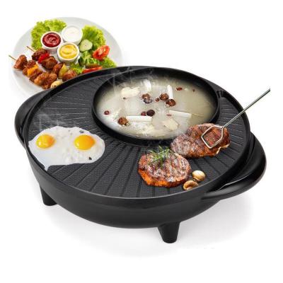 China Outdoor Multi-Function Electric Hot Pot Grill Large Power BBQ Non-Stick Coating Surface for sale