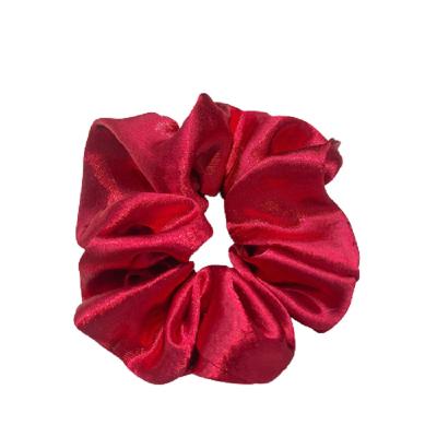 China High-end main rope of a French red hair accessories girl hair accessories solid color net ring net pig intestine satin sense elastic hair band for sale