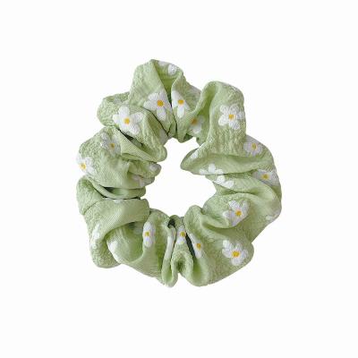 China Korean version of the hairstyle of the large intestine hair ring printed the daisy the hair rope tied the simple net red main hair rope and elastic cool for sale