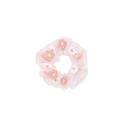 China Soft Embroidered Headdress Flower Hair Ring Organza Gut Ring Hair Rope Tis Mesh Rope Girl Hair Head Accessories for sale