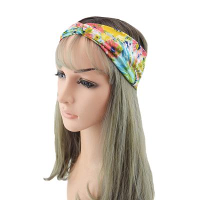 China High Quality Dye Band Fashion Elastic Tie Headbands For Girls Women Hair Accessories for sale