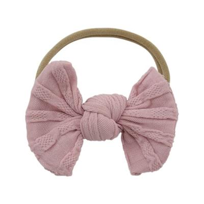 China European and American Bowknot Headband Babies Style Elastic Nylon Hair Bands Princess Hair Accessories for sale