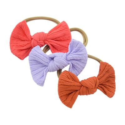 China Hefu Fashion Soft Baby Turban Bow Elastic Headdress Hair Band Baby Headbands for sale