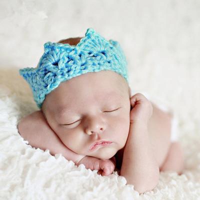 China European and American style children's crown hair band baby headwrap handmade knitted soft knitted headband for sale