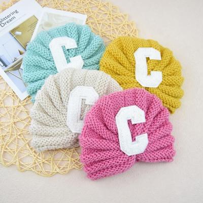 China COMMON simple letter C knitted hat turban winter baby boys girls boys warm hat beanies for sale